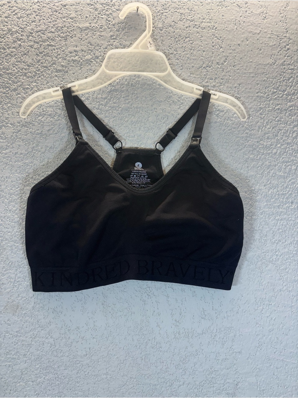 Kindred Bravely Black Maternity & Nursing Sleep Bra with Clip-Down Straps